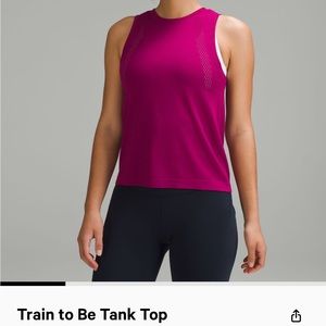 Train to be Lululemon athletic tank top. Slightly cropped w/ sports bra! BUNDLE